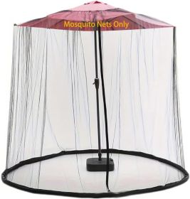 6FT Patio Umbrella Mosquito Netting with Zipper Door, Polyester Mesh - Windproof & Portable
