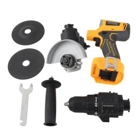 20V Cordless Power Tool Combo Kits, Electric Drill, Angle Grinder, 2-in-1 Cordless Power Tool Set, For Drilling,Cutting,Sanding,Polishing,Screwin (Option: Default)