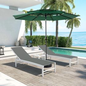 9ft 3 Tier Auto-tilt Umbrella ,Outdoor Patio Umbrella - Market Table Pool Deck Umbrella (Base Not Included) (Color: Dark Green)