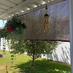 Waterproof Balcony Privacy Screen Fence Cover 3'3"x9'9" Sun Shade Sail Shade Cloth Decorative Fence Covering with Grommet for Deck Patio Backyard (size: Coffee   3'3"x9'9")