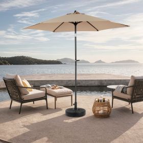9ft 3 Tier Auto-tilt Umbrella ,Outdoor Patio Umbrella - Market Table Pool Deck Umbrella (Base Not Included) (Color: khaki)